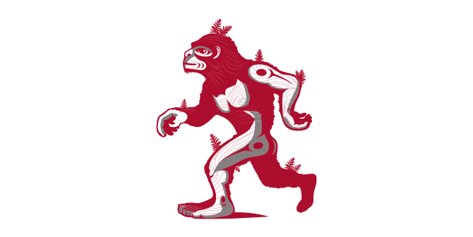 Red Sasquatch illustration