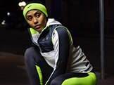 Woman wearing the new Brooks reflective gear
