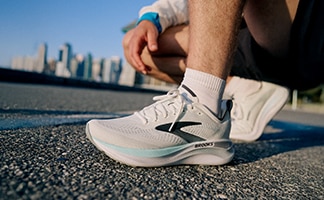 Lifestyle shot of the Brooks Adrenaline GTS running shoe