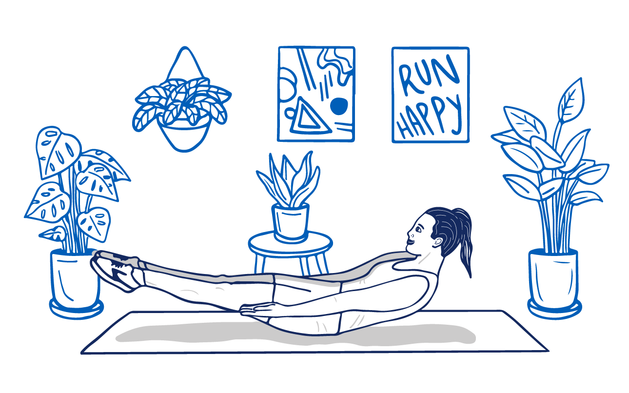 Ilustración de corredor entrenando el core