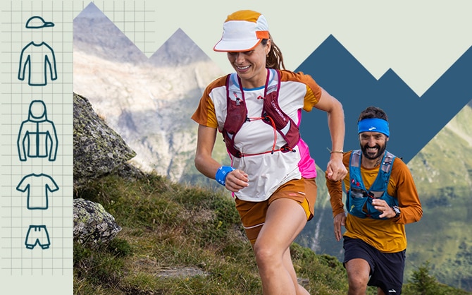 Two trail runners wearing the High Point Trail apparel.