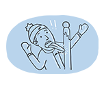 Illustration of a man licking a frozen pole.