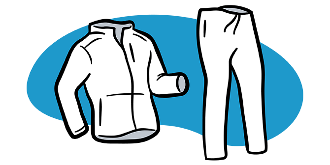 Illustration of jacket and pants