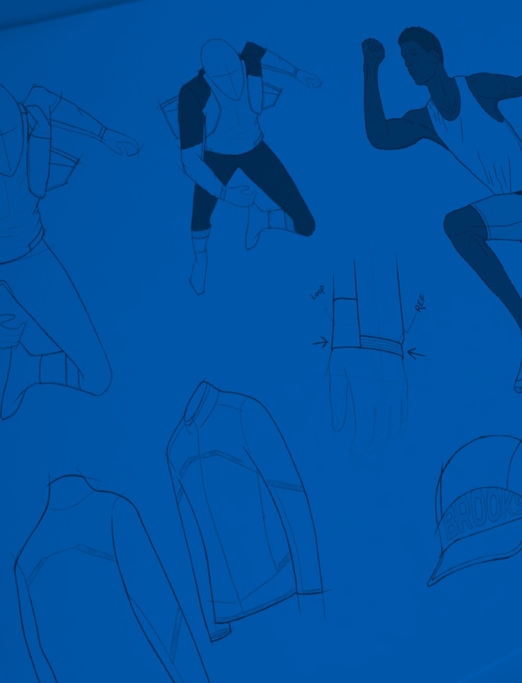 Blue background with navy blue illustrations